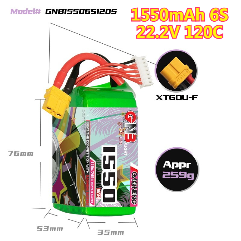 Baterai LiPo 1550mAh 120C 4S 1 - Drone Battery 6S ulasan dan harga