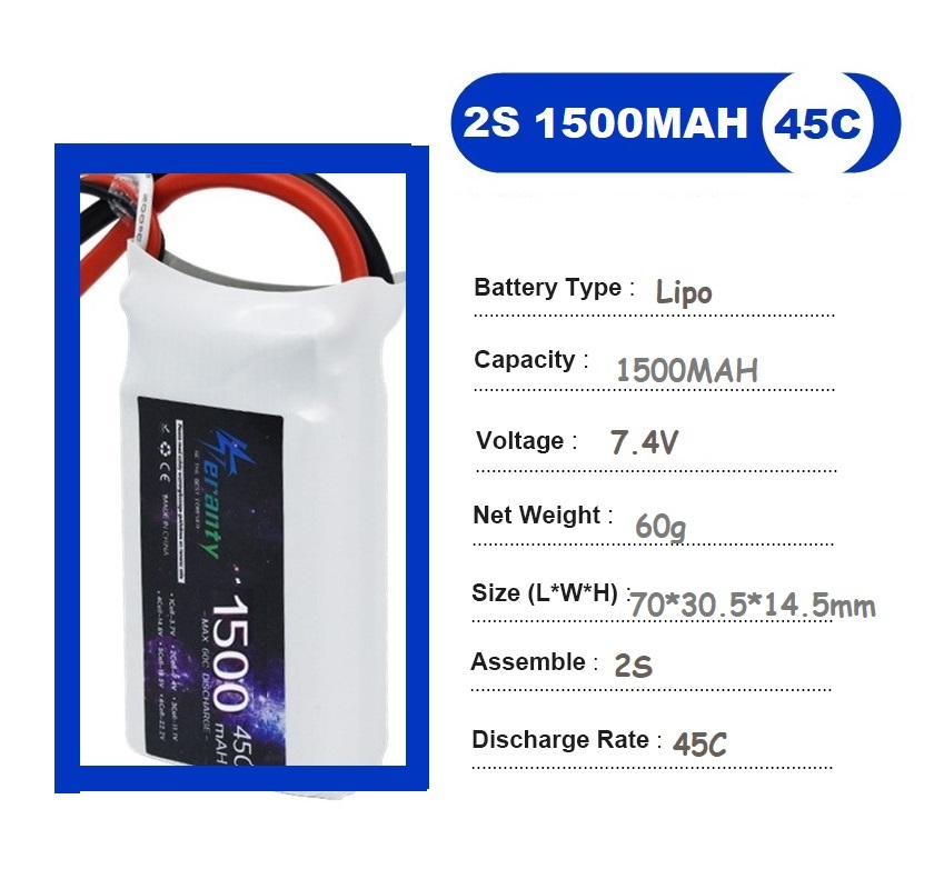 2 buah 7.4V Lipo 2S baterai 15 - Drone Battery 4S ulasan dan harga