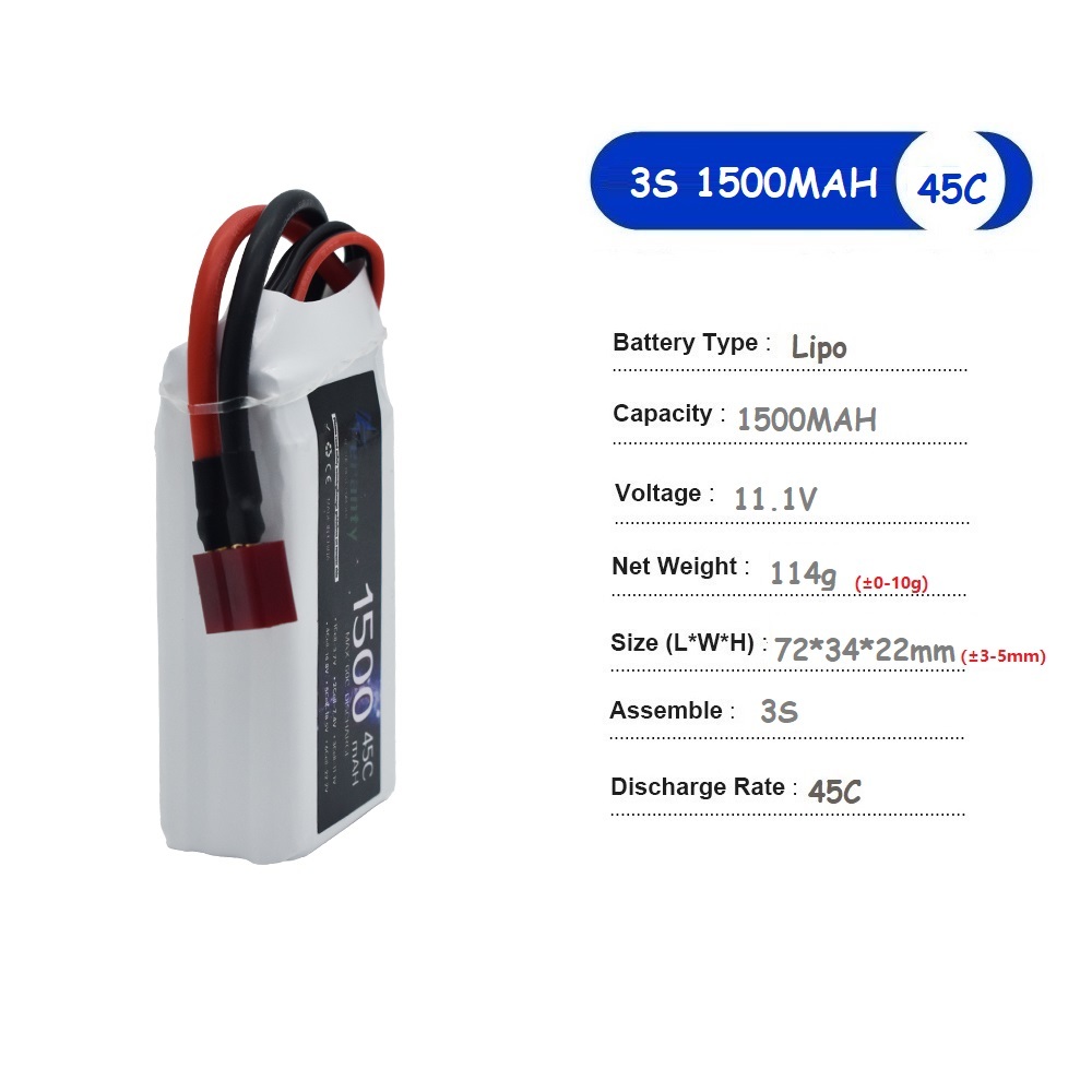 Baterai LiPo 11.1V 3S 1500mAh  - Drone Battery Connector ulasan dan harga