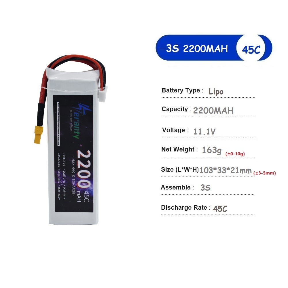 Baterai LiPo 11.1V 3S 1500mAh  - Drone Battery Connector ulasan dan harga